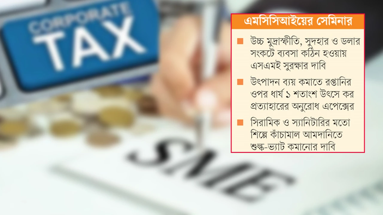 করপোরেট কর ও এসএমই খাত সুরক্ষার দাবি